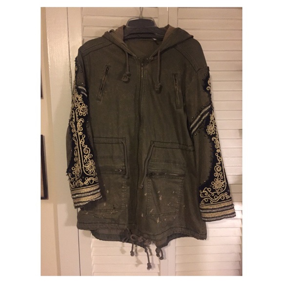 Free People Jackets & Blazers - Free People Golden Quills Military Parka